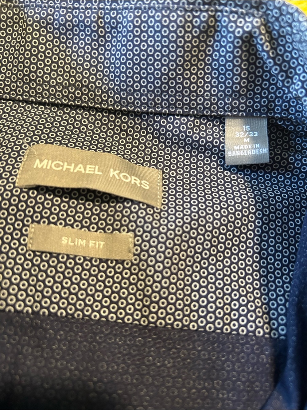 Michael Kors Navy Micro-Pattern Dress Shirt - Picture 2 of 2